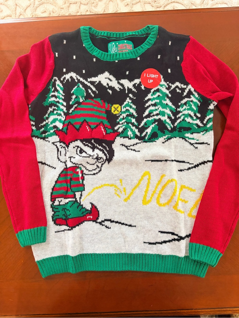 Ugly Christmas Sweater Men's Crewneck in Red, Green, Black, White, Yellow